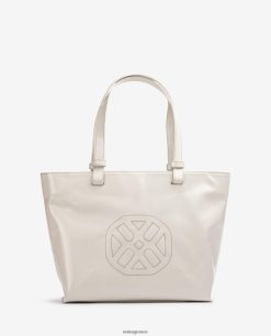 άσπρο 84Z4P1148 γυναίκες Unisa τσάντα με ένα μονόγραμμα ραμμένο πάνω της