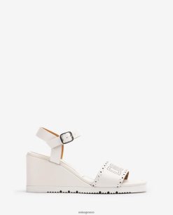 άσπρο 84Z4P293 γυναίκες Unisa σανδάλι με διακοσμητικές τρύπες στο βαμπ