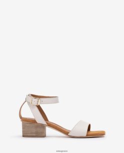 άσπρο 84Z4P382 γυναίκες Unisa σανδάλια με φαρδύ τακούνι