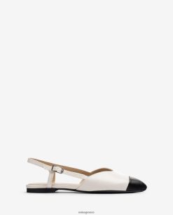 άσπρο 84Z4P542 γυναίκες Unisa δίχρωμο ίσιο slingback παπούτσι