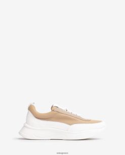 άσπρο 84Z4P669 γυναίκες Unisa sneaker με υλικά που κάνουν αντίθεση