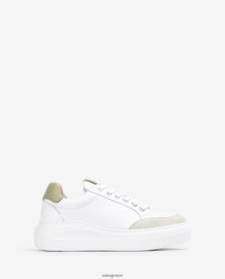 άσπρο 84Z4P672 γυναίκες Unisa δερμάτινο και καστόρι sneaker