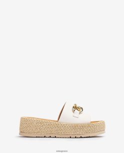 άσπρο 84Z4P801 γυναίκες Unisa σανδάλι με αλυσίδα στο βαμπ