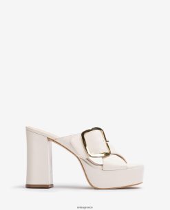 άσπρο 84Z4P809 γυναίκες Unisa φαρδύ πέδιλο crossover λουράκι