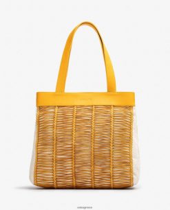 κίτρινος 84Z4P1109 γυναίκες Unisa μεγάλη τσάντα από ύφασμα και δέρμα