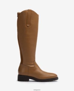 καφέ 84Z4P1022 γυναίκες Unisa μποτάκι με φερμουάρ και τσάντα στο πίσω μέρος