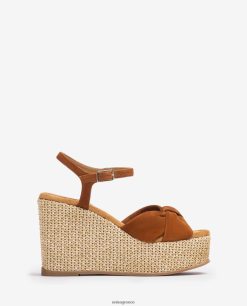 καφέ 84Z4P458 γυναίκες Unisa ψηλό πέδιλο με κόμπο