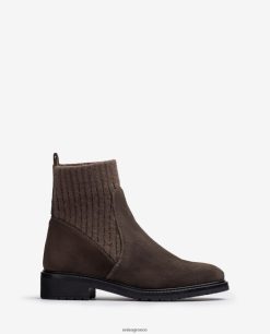 καφέ 84Z4P892 παιδιά Unisa σουέντ μποτάκια με ελαστική τέταρτη επάνω γραμμή