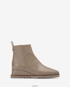 καφέ 84Z4P912 γυναίκες Unisa δερμάτινο μποτάκι με σφήνα