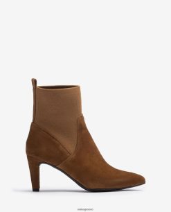 καφέ 84Z4P956 γυναίκες Unisa μποτάκι με ανακυκλωμένο ελαστικό ύφασμα τέταρτο επάνω γραμμή