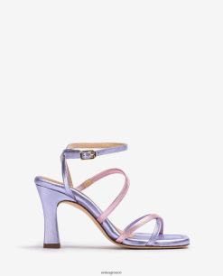 λιλα 84Z4P266 γυναίκες Unisa Δερμάτινο πέδιλο με μεταλλικό αποτέλεσμα