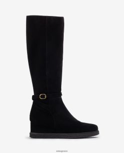 μαύρος 84Z4P1071 παιδιά Unisa Μπότα σουέτ με ψηλό άξονα με σφήνα και αντιολισθητική σόλα από καουτσούκ