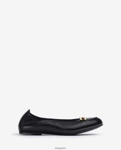 μαύρος 84Z4P1266 γυναίκες Unisa παπούτσι μπαλαρίνας με τελειώματα