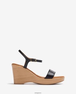 μαύρος 84Z4P253 γυναίκες Unisa δερμάτινο σανδάλι με μπλοκ