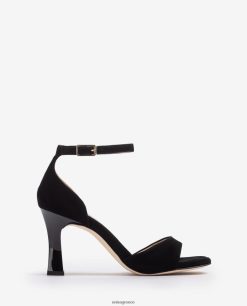 μαύρος 84Z4P260 γυναίκες Unisa Σανδάλι με λουράκι στον αστράγαλο σουέντ ντ'ορσέ