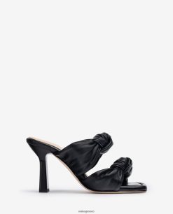 μαύρος 84Z4P301 γυναίκες Unisa δερμάτινα σανδάλια με κόμπους