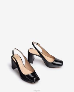 μαύρος 84Z4P524 γυναίκες Unisa τετράγωνο peep toe σφεντόνα πίσω