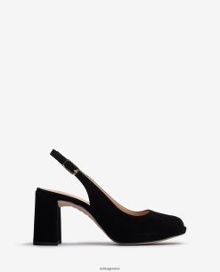 μαύρος 84Z4P525 γυναίκες Unisa τετράγωνο peep toe σφεντόνα πίσω