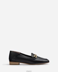 μαύρος 84Z4P628 γυναίκες Unisa δερμάτινα loafers με επένδυση