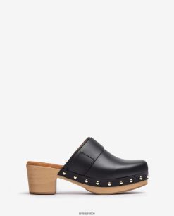 μαύρος 84Z4P806 γυναίκες Unisa τσόκαμα από δέρμα