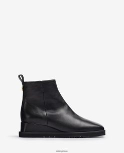 μαύρος 84Z4P911 γυναίκες Unisa δερμάτινο μποτάκι με σφήνα