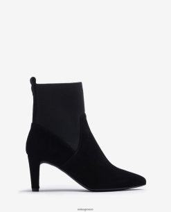 μαύρος 84Z4P955 γυναίκες Unisa μποτάκι με ανακυκλωμένο ελαστικό ύφασμα τέταρτο επάνω γραμμή