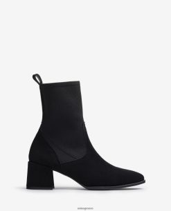 μαύρος 84Z4P964 γυναίκες Unisa τετράγωνο μποτάκι με ελαστικό ύφασμα