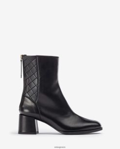 μαύρος 84Z4P990 γυναίκες Unisa τετράγωνο μποτάκι με φαρδύ τακούνι