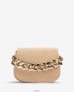 μπεζ 84Z4P1186 γυναίκες Unisa τσάντα με χρυσή αλυσίδα