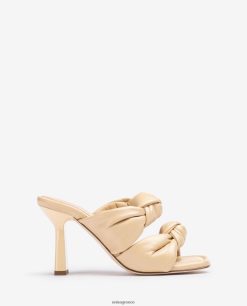 μπεζ 84Z4P302 γυναίκες Unisa δερμάτινα σανδάλια με κόμπους