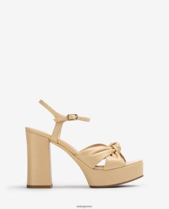 μπεζ 84Z4P402 γυναίκες Unisa σανδάλι με ψηλό τακούνι και πλατφόρμα