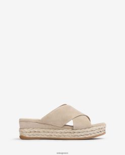 μπεζ 84Z4P813 γυναίκες Unisa σουέντ σανδάλι με χιαστί τιράντες