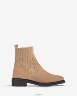 μπεζ 84Z4P891 παιδιά Unisa σουέντ μποτάκια με ελαστική τέταρτη επάνω γραμμή