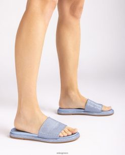 μπλε 84Z4P30 γυναίκες Unisa φλατ σανδάλι με φαρδύ βαμπ