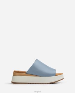 μπλε 84Z4P829 γυναίκες Unisa σανδάλι με σφήνα τακούνι και φαρδύ vamp