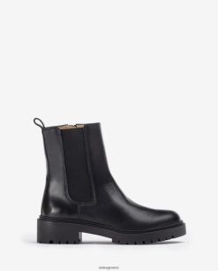 μόδα 84Z4P910 γυναίκες Unisa δερμάτινα μποτάκια με πλαϊνό λάστιχο και φερμουάρ