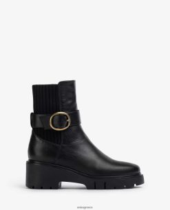 μόδα 84Z4P933 γυναίκες Unisa δερμάτινα μποτάκια με λάστιχο στην πλάτη και λουράκι με αγκράφα