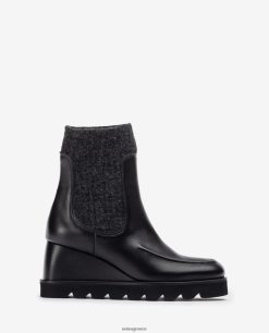 μόδα 84Z4P979 γυναίκες Unisa μποτάκι με υφασμάτινο τέταρτο με ραβδώσεις