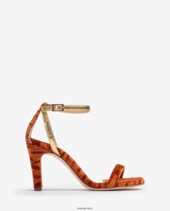 πορτοκάλι 84Z4P1317 γυναίκες Unisa βελούδινο σανδάλι