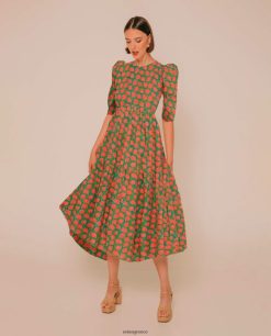 πράσινος 84Z4P1254 γυναίκες Unisa φόρεμα με ασύμμετρη φούστα