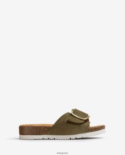 πράσινος 84Z4P326 γυναίκες Unisa σουέντ πέδιλο με αγκράφα