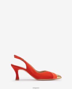 το κόκκινο 84Z4P1325 γυναίκες Unisa slingback παπούτσι με μυτερή μύτη.