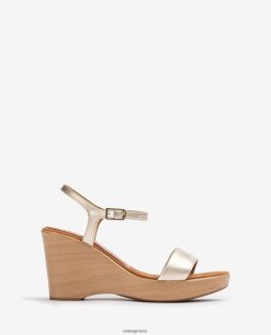 χαριτωμένος 84Z4P252 γυναίκες Unisa πέδιλο σε μεταλλικό αποτέλεσμα με μπλοκ