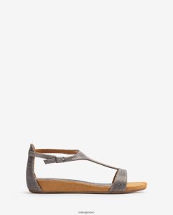 χαριτωμένος 84Z4P387 γυναίκες Unisa Δερμάτινα σανδάλια σε μεταλλικό εφέ με λουράκι